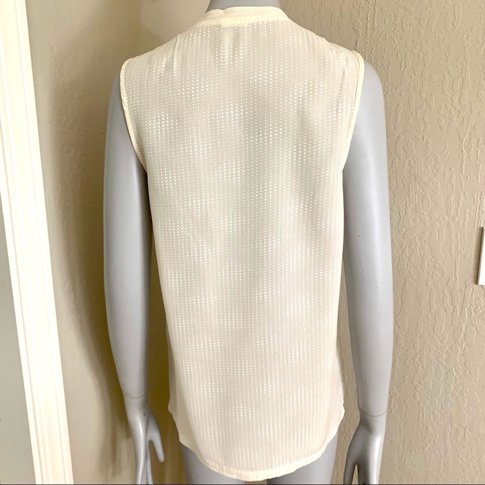 L’AGENCE 100% Silk Creme Ivory Sleeveless Blouse - Picture 8 of 14